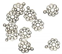 5 Pairs of 13x10mm Silver Plate Flower Drop Earrings
